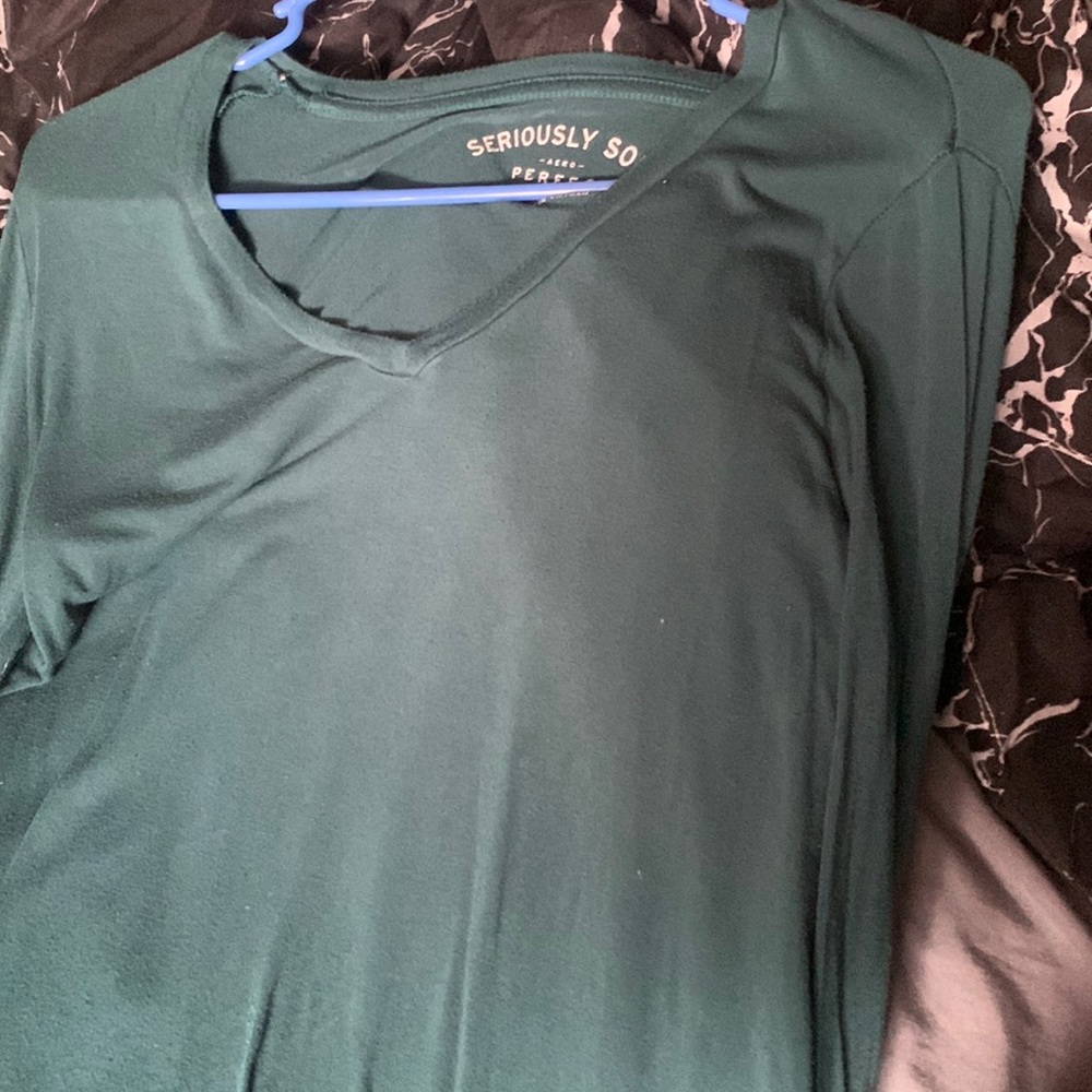 green long sleeve shirt thrifted from plato’s closet